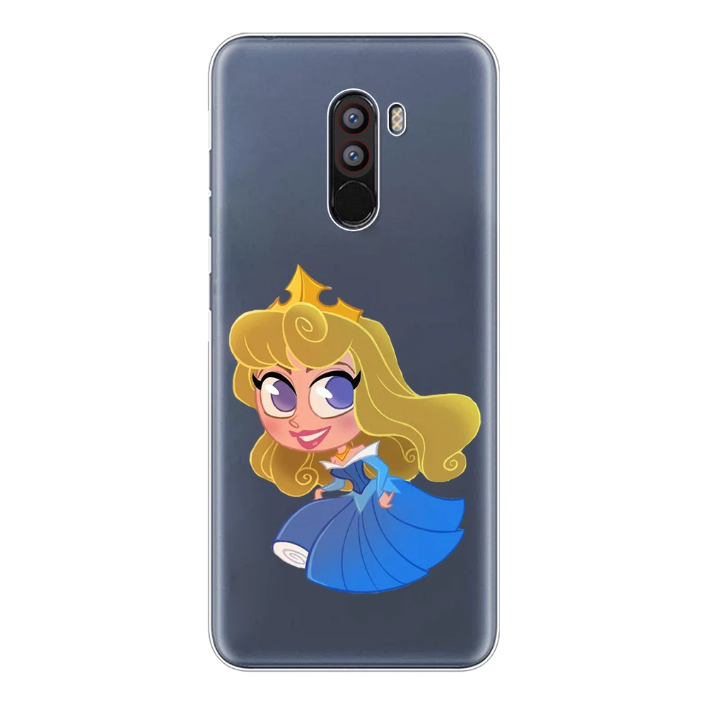 For Xiaomi Pocophone F1 Case Cover 6.18&quot Soft TPU Silicone Poco Fundas Luxury Cute Cartoon Princess Phone Shell |