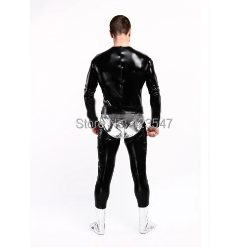 Прямая продажа с фабрики оптовая цена блестящий черный костюм супермена