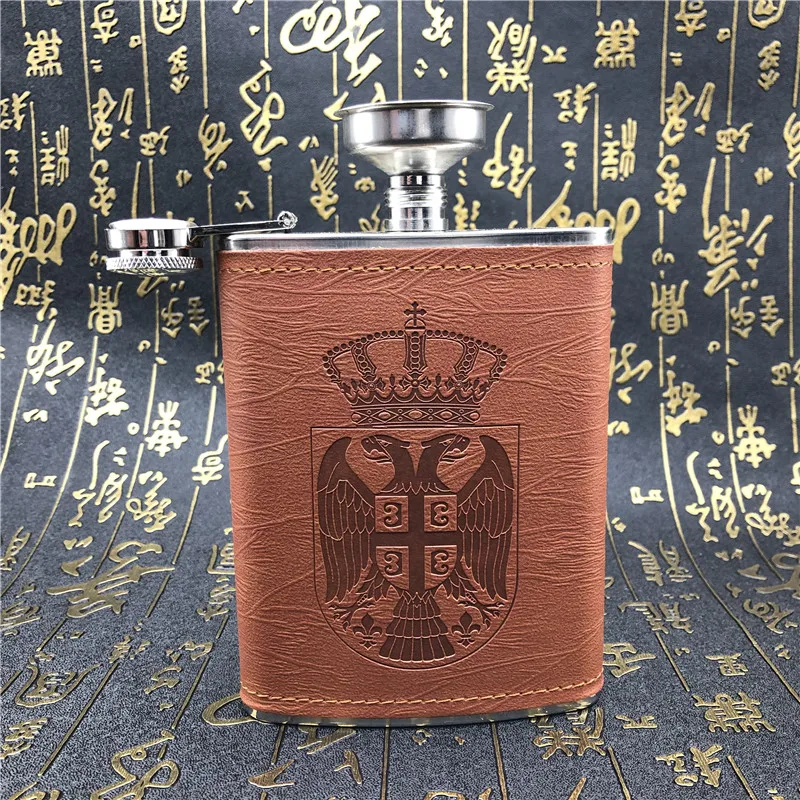 Alalinong A24 High Quality Pu Leather Stainless Steel Hip Flask 8 Ounce Liquor Whiskey Alcohol Pocket Wine Flagon Bottles | Дом и сад