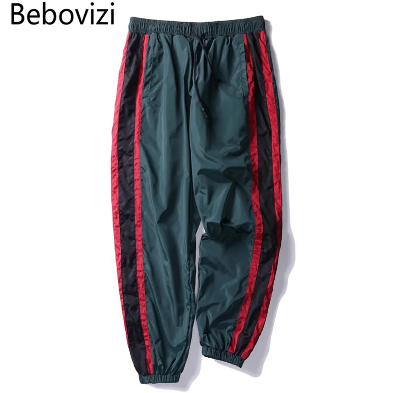 Бренд Bebovizi осенняя уличная мода хип хоп в полоску ветровка брюки для женщин и
