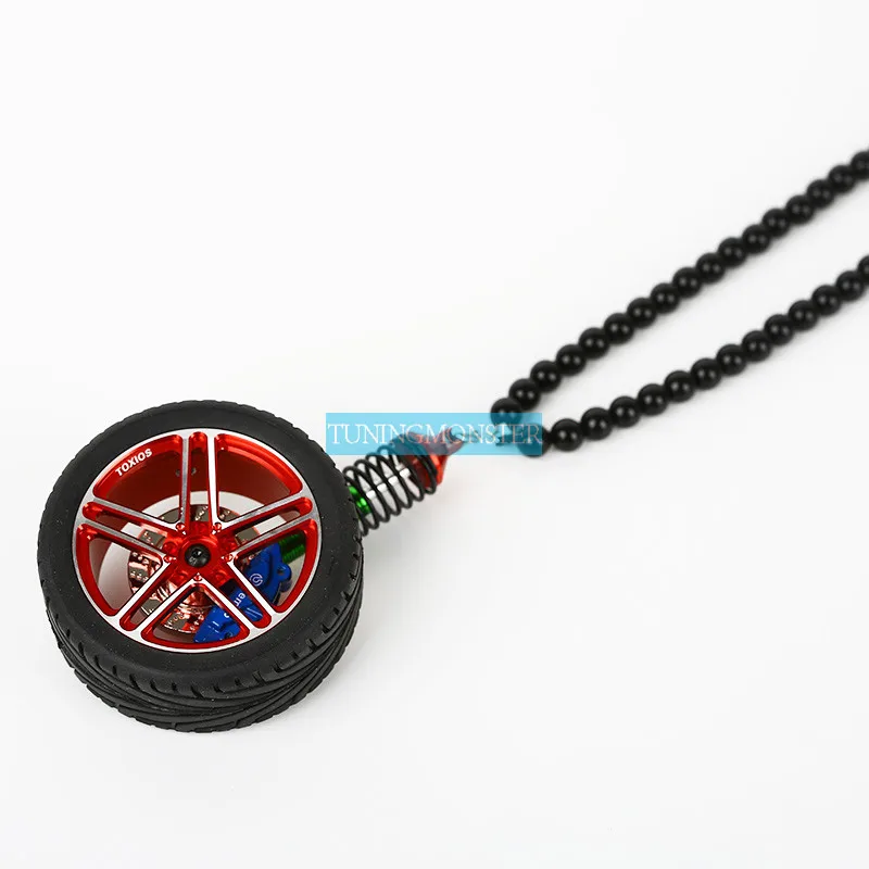 red rim-red shock DIY концентратор с амортизатором набор(колесо+ Шина+ тормозной диск+ Шок+ бисерная цепь - Название цвета: red rim-red shock