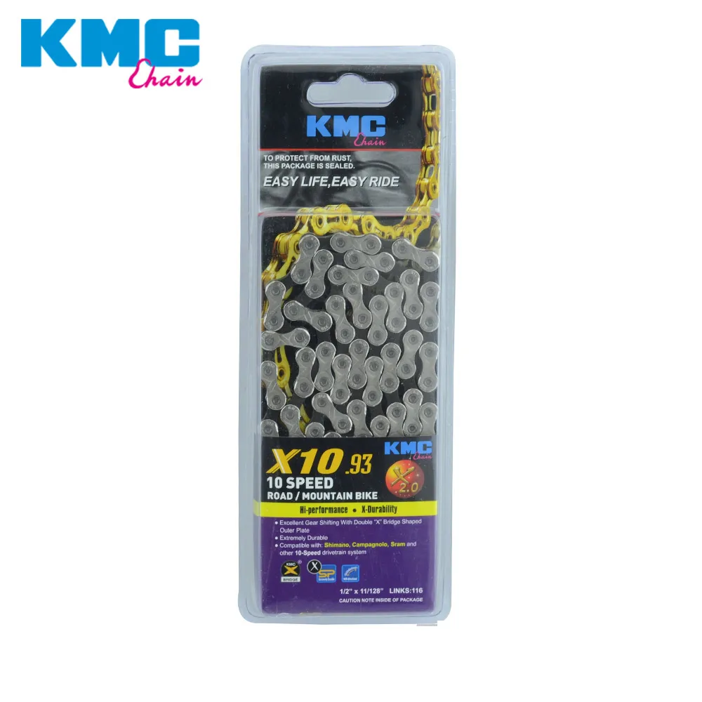 Велосипедная цепь KMC X8 X9 X9sl X10 X10sl X11SL Z99 9S 10S 11 S Gold для MTB/дорожного велосипеда fo