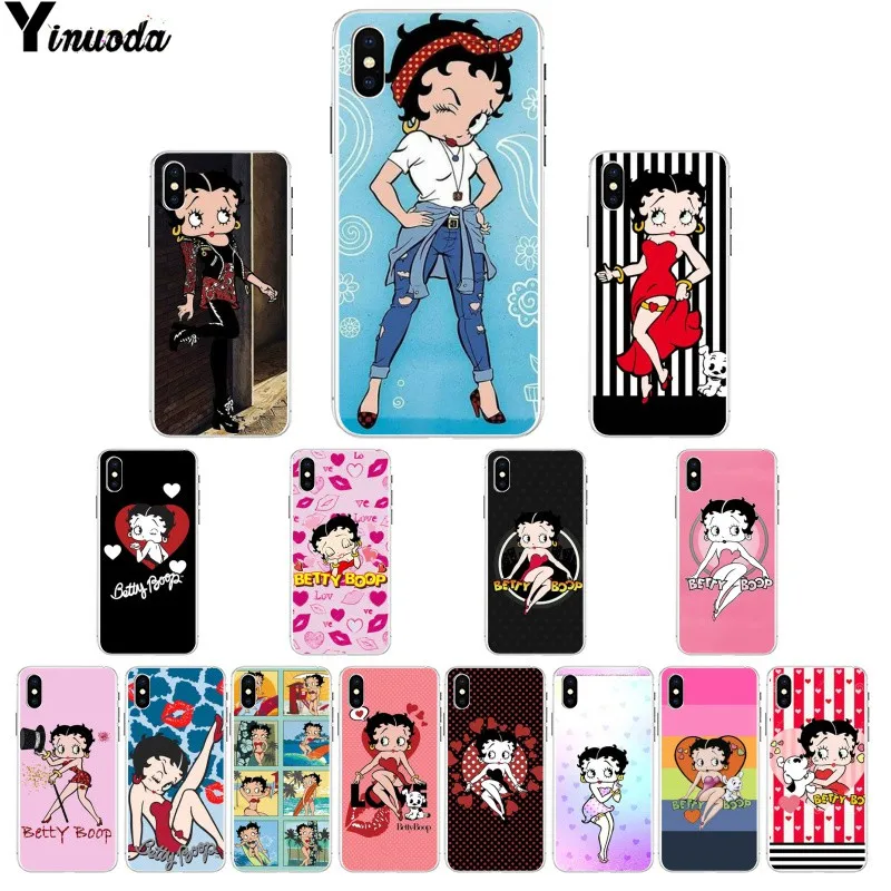 Мягкий чехол Yinuoda Betty boop для iPhone 5 5Sx 6 7 7plus 8 8Plus X XS MAX XR|Чехлы-накладки| |