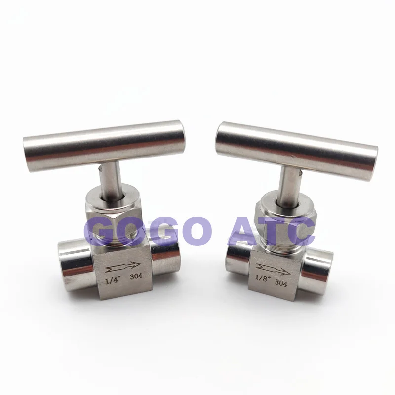 Игольчатый клапан с внутренней резьбой SS304 G1/4 1/8 3/8 1/2 одной ручкой Регулировка