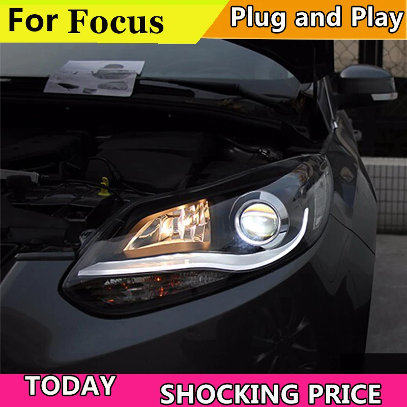 Doxa автомобильный Стайлинг 2012 2013 2014 для Ford Focus светодиодный фары fpr Новый фокус 3 DRL