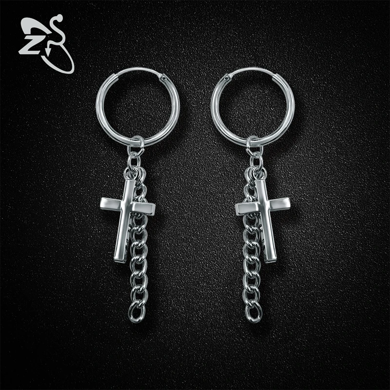 Серьги кольца ZS Kpop из нержавеющей стали без пирсинга подвеска для ушей женщин и