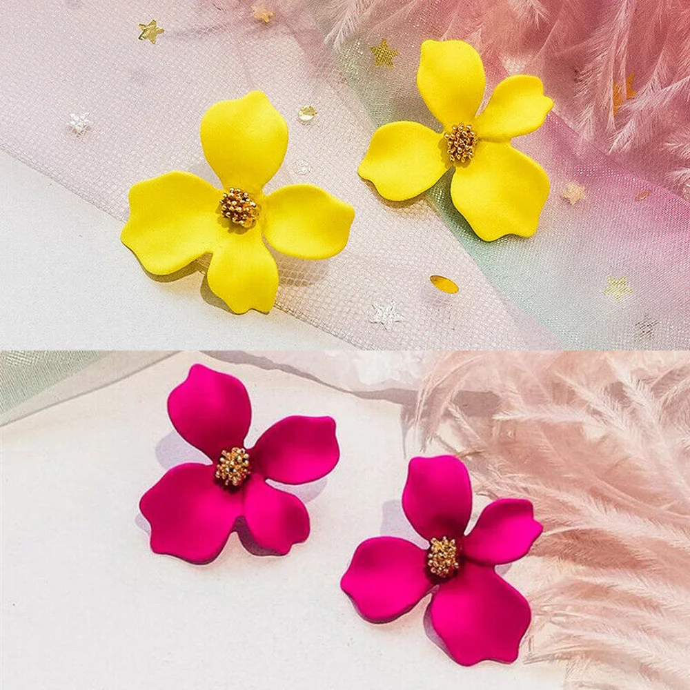 Корейский Стиль милые серьги гвоздики в виде цветка для женщин модные красивые