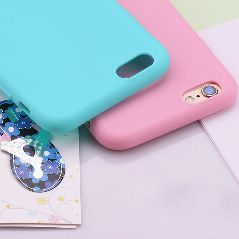 Милый силиконовый чехол для iphone 7 8 plus X 10 мягкий карамельных цветов 6 s Plus SE 5s