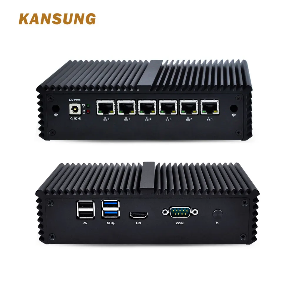 KANSUNG Barebone PC Intel Core i5 6200U AES NI 6 гигабитных NIC Windows 10 Ubuntu Linux брандмауэр маршрутизатор