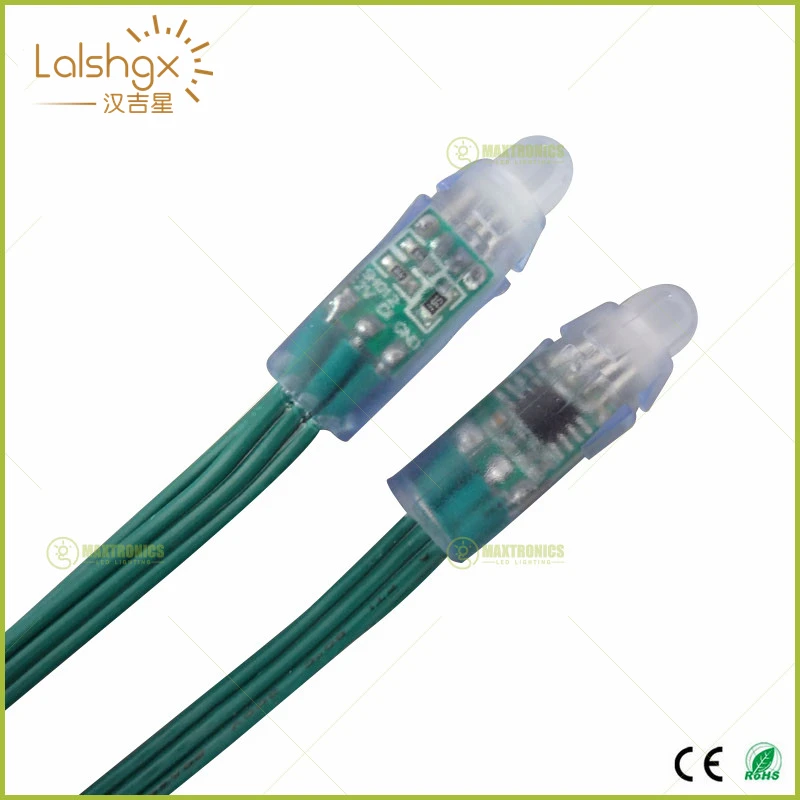 100 шт. WS2811 IC RGB светодиодный модуль шнура DC5V DC12V 12 мм зеленый провод водонепроницаемый IP68 цифровой полноцветный светодиодный светильник