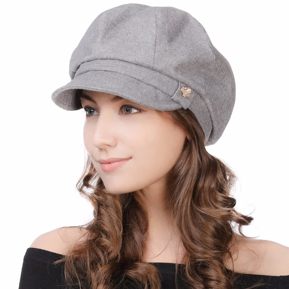 FANCET женские кепки газетчика мягкие Сатиновые береты с козырьком однотонные