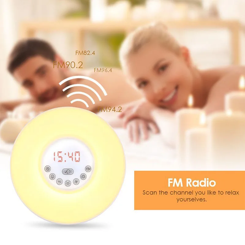 Будильник с сенсорным управлением fm радио будильником цифровые настольные часы 7