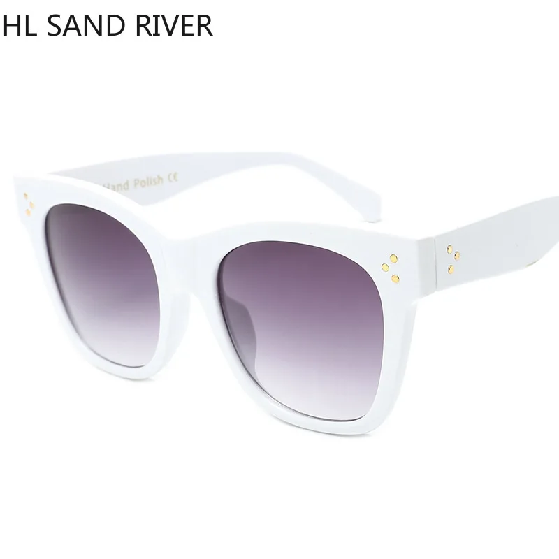 HL SAND RIVER Новые солнцезащитные очки с большой оправой Женские Ретро кошачьи глаза