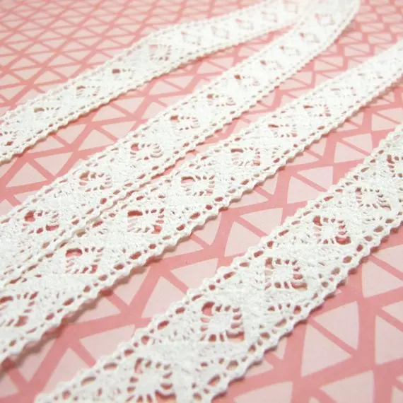 3 Yards 5/8 Inch Floral Cotton Lace Trim|Floral Embroidered Trim|Bridal Supplies|Handmade Supplies|Sewing Trim|DIY | Дом и сад