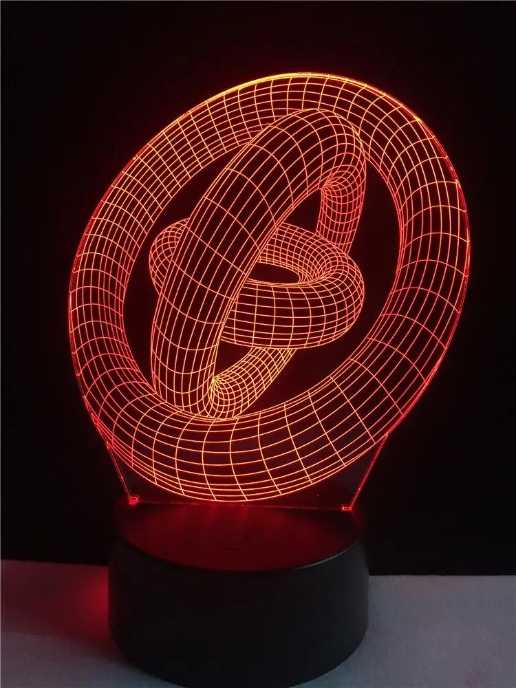 Кольцевая 3D лампа с кольцевым колесом креативный художественный декоративный