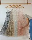 Hirigin, длинное женское платье из фатина, модное блестящее Прозрачное платье, сексуальная мода, лидер продаж, пляжная одежда