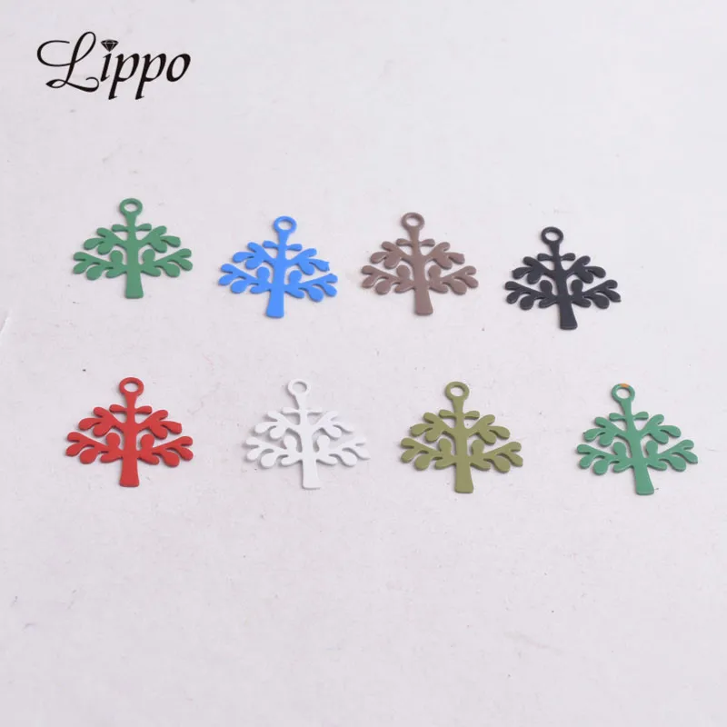 

100pcs AC9063 8mm*10mm Tree Charms Trees Articles Pendants Diy earrings Jewelr