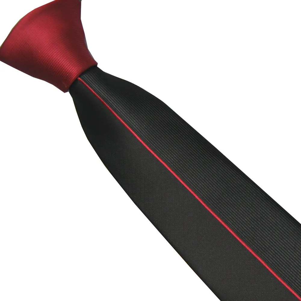 Мужской галстук LAMMULIN с красным узлом контрастный черный вертикальным полосатым