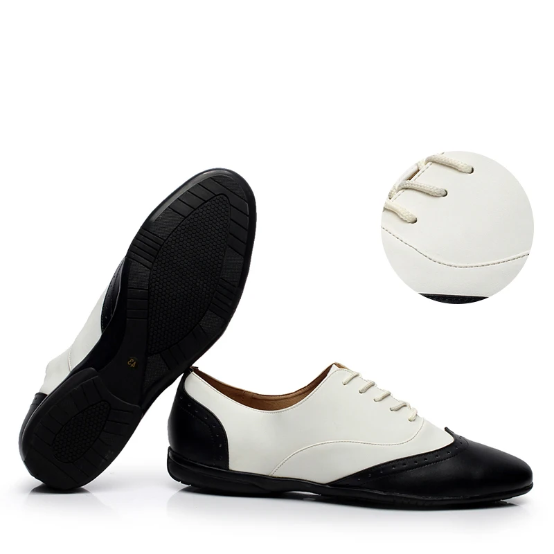 Sneakers Genuine leather Latin dance shoes For Men Boy Sports Shoes Heel 4cm Big Size Free Gift  Black and White Brand Shoes HOT