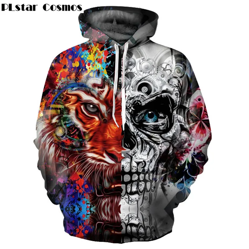 

PLstar Cosmos New Fashion 3d Hoodies Men/women 3d Sweatshirts Print Skulls Tiger Thin Hooded Hoodies Tracksuits Hoody Tops