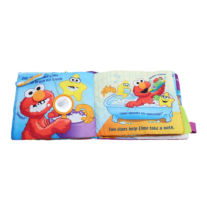 Мягкая игра Goodnight 3D Моющаяся Ткань Книга мерцание Elmo Младенцы книги на ночь