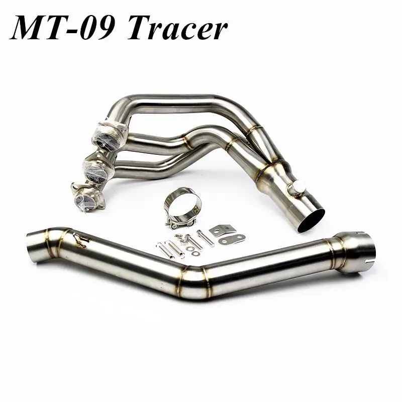 MT09 tracer мотоциклетные выхлопная труба скутер передняя Труба полный Системы для yamaha FZ-09 MT-09 MT 09, 15, 16, 17, год