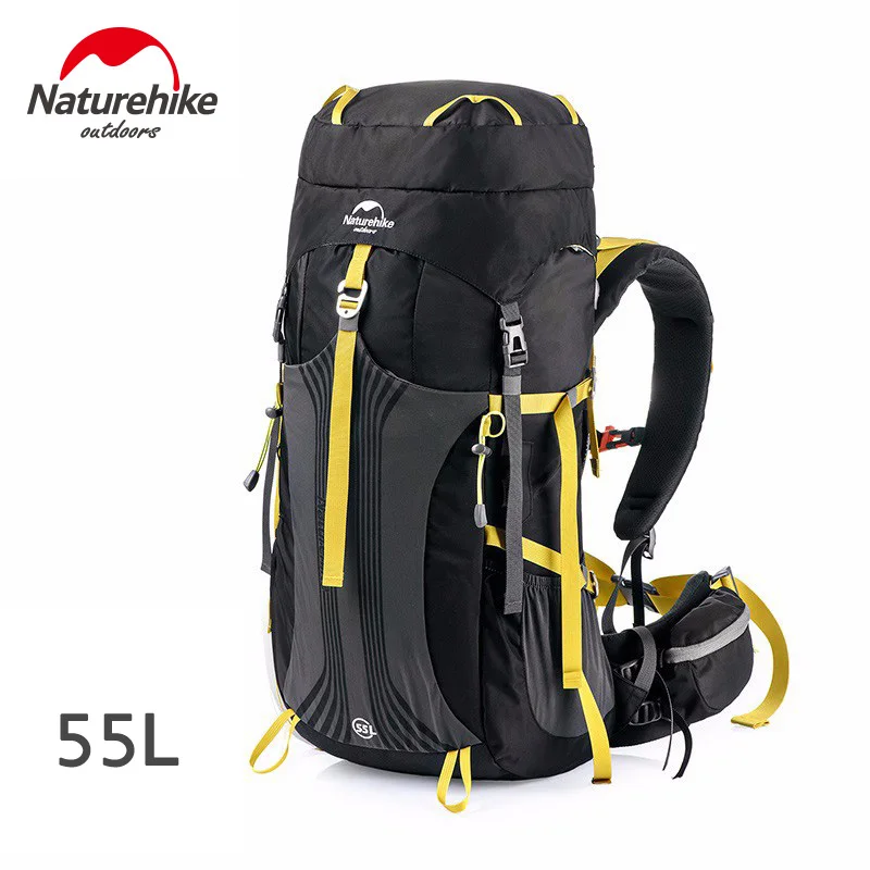 Naturehike 45L 55L 65L рюкзак походная Сумка водонепроницаемая дорожная уличная сумка рюкзаки походный рюкзак для альпинизма походные сумки NH16Y020-Q - Цвет: Black 55L