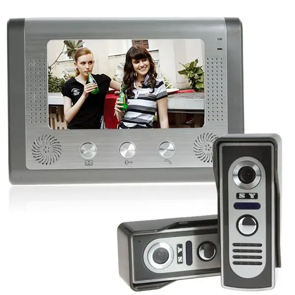 

7" LCD Video Door Phone Intercom System with 2 Night IR Camera 1 Monitor