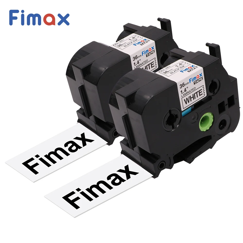 2 упаковки Fimax TZe261 Совместимость с Brother P-touch этикетки строительные цвет черный на