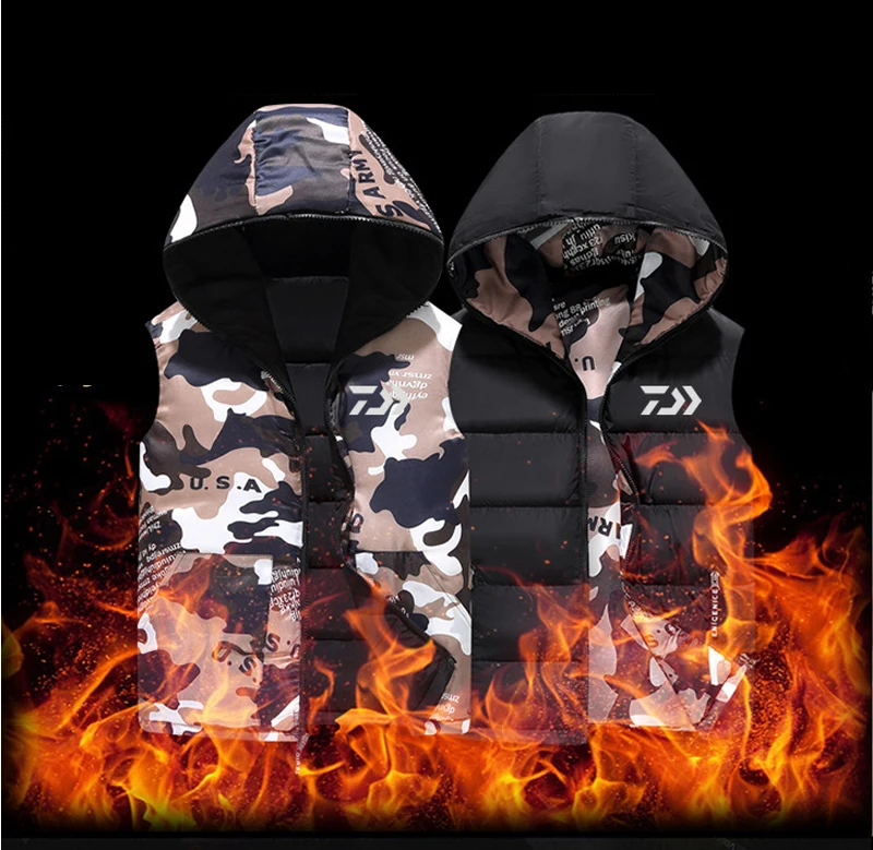 Daiwa Мужская зимняя спортивная одежда рыболовное пальто с капюшоном рубашка