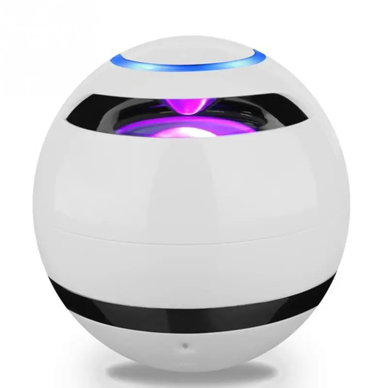 Мини Bluetooth беспроводной супер бас стерео динамик круглый шар громкой связи TF кард-ридер светодиодный для смартфонов планшетов ноутбуков