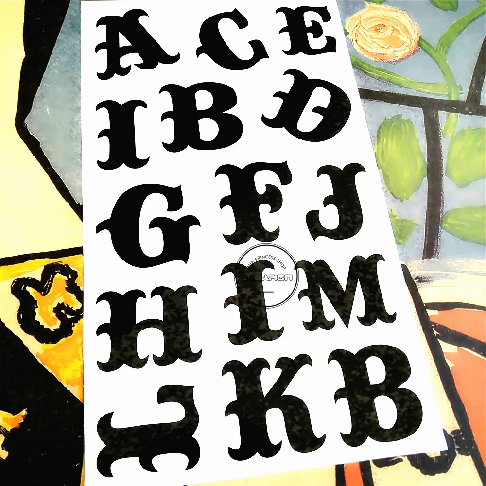 SHNAPIGN временный боди арт Английский алфавит буквы флэш тату наклейка 10*17 см