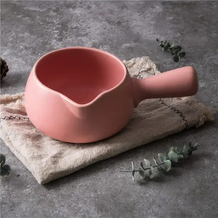 Pink 700/1000 мл японский Молочники ручкой фарфоровая матовая глазурованной поверхности соусница острый Орел рот вспенивания горшок Кофе контейнер - Цвет: Pink
