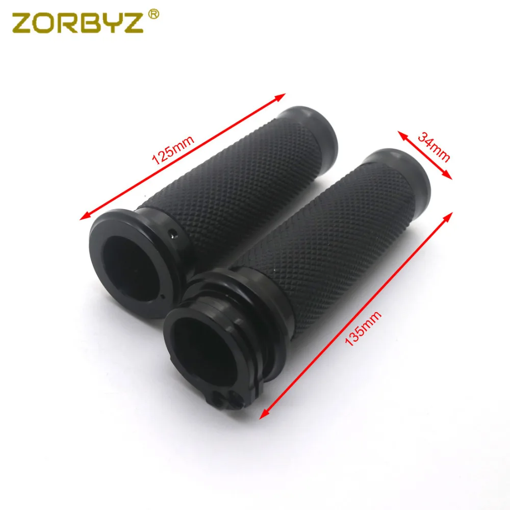 ZORBYZ мотоцикл 1 &quotчерный CNC Резиновая Ручка Бар Ручные ручки для Harley Sportster Touring Dyna