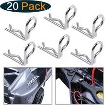 20pcs RC Body Clips 90 Degree Angle Pins for All 1/8 Scale & Traxxas 1/10 Slash VXL Rustler Stampede TRX-4 Car Crawler Truck