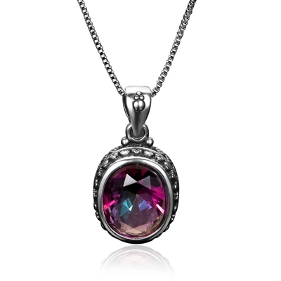 only pendant Топ бренд, романтичный 925 пробы, Серебряный Топаз, кулон, кольцо, ювелирные наборы для женщин, драгоценный камень, свадебный ювелирный набор с подарком - Цвет камня: only pendant