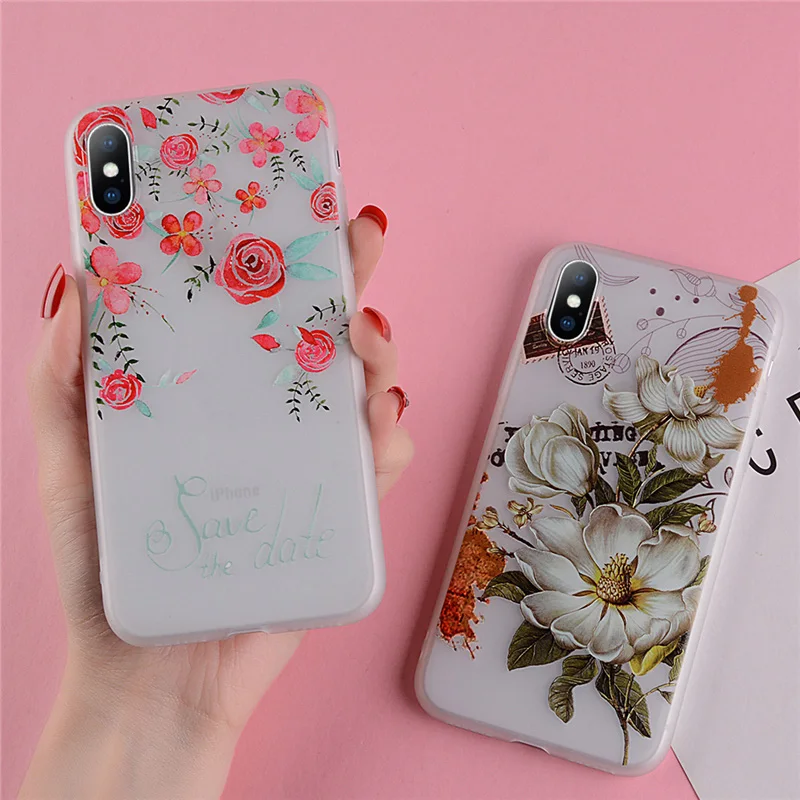 Lovebay Телефон чехол для iPhone 6 6s 7 8 Plus X XR XS Max 5 5S SE модный объемный красивые цветы