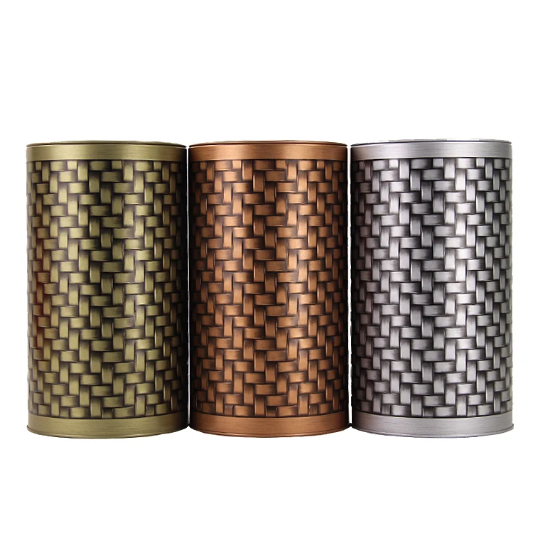 

New Arrival high quality Round vintage tea tin box candy storage metal box caddy