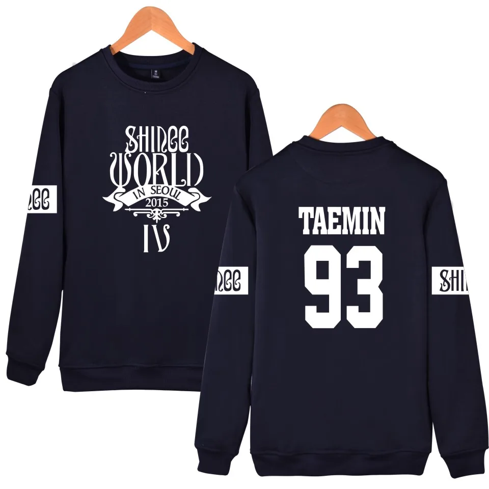 93TAEMIN n WEJNXIN Shinee Kpop Fans поддерживающие толстовки для женщин и мужчин Унисекс Пуловер С Круглым Вырезом Флисовая Толстовка Harajuku Розовая Толстовка - Цвет: 93TAEMIN n