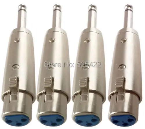 8 шт./лот 3-штырьковый гнездовой XLR на 1/4 дюйма 6,35 мм моно-Штекерный аудио-кабель, микрофонный адаптер