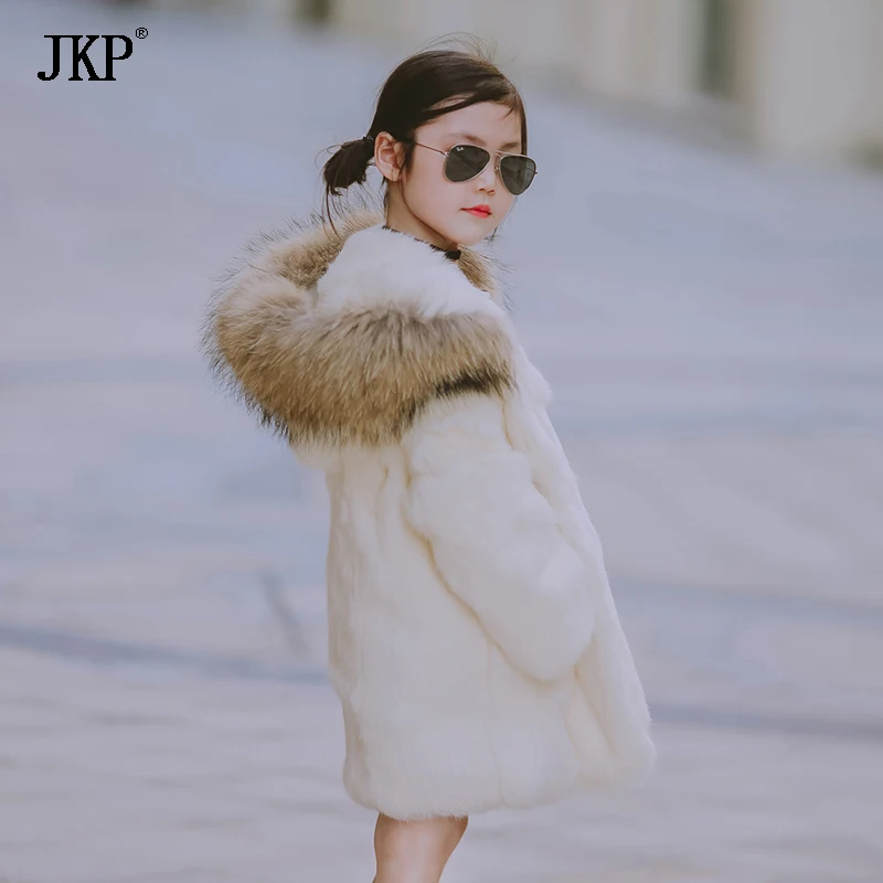 2017 Новинка зимы детские пальто из натурального кроличьего меха для маленькой