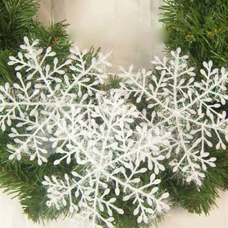3pcs Snowflakes 3 шт., красивые рождественские украшения, белые снежинки, Рождественское дерево, украшение для дома, натальные рождественские поделки, Noel, новогодний декор - Цвет: 3pcs Snowflakes