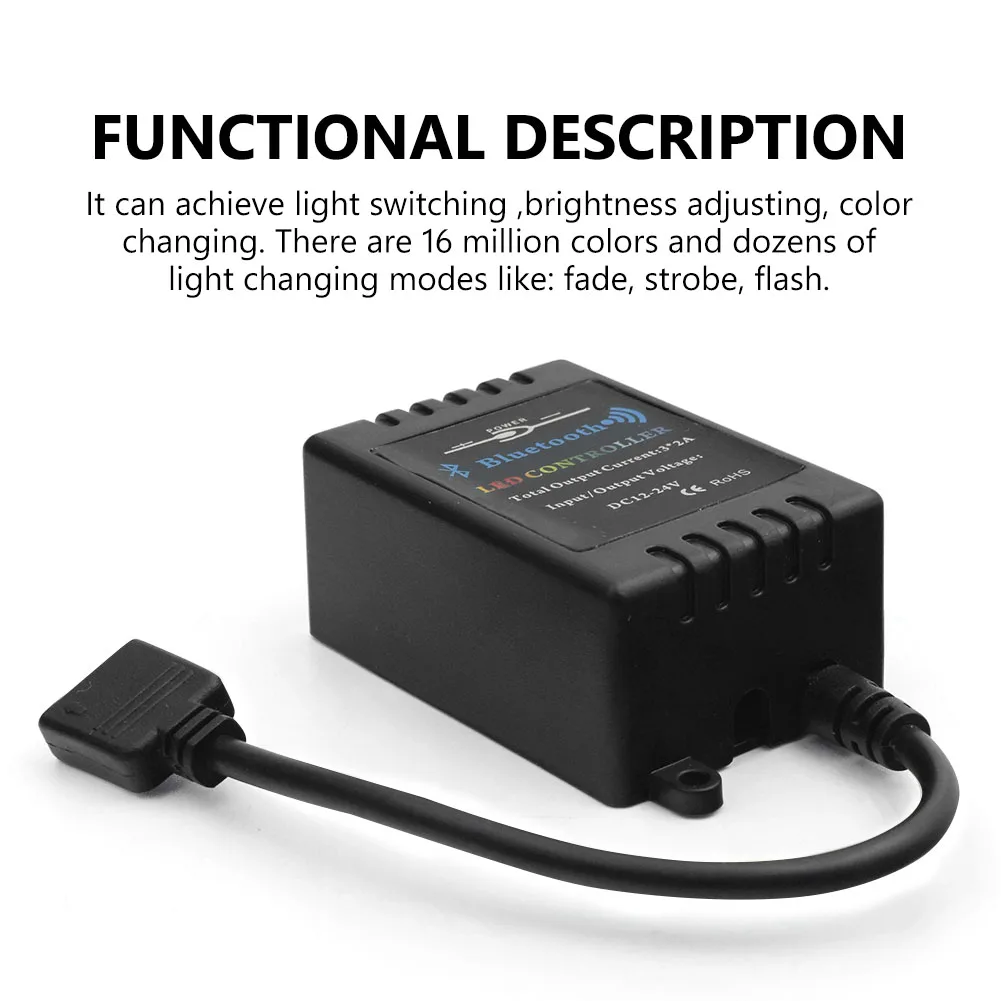 

White Black RGB Bluetooth Controller DC 12V 24V Mini Music Controller Light Strip Controller For RGB RGBW LED Strip