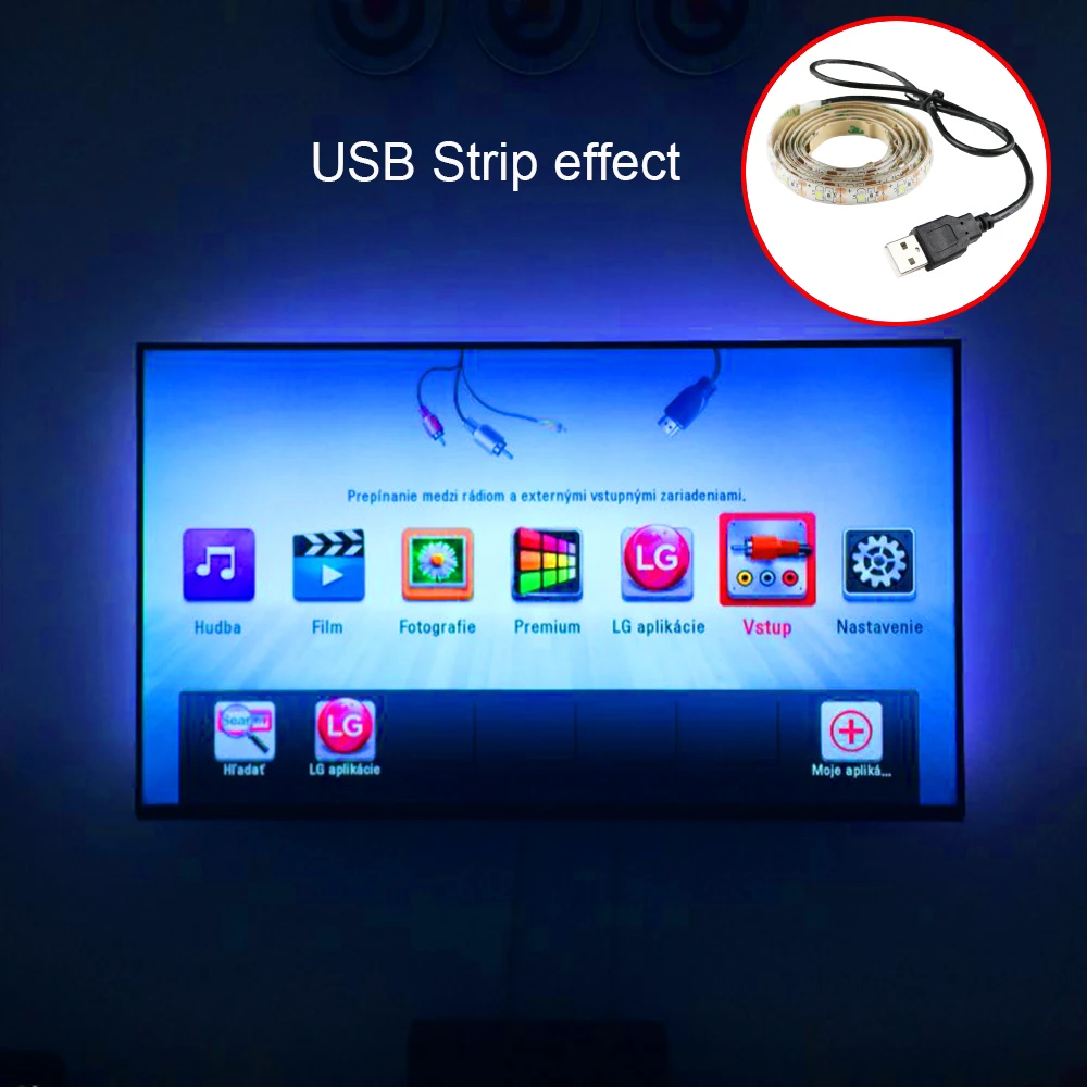 2 м 5050 USB Светодиодная лента 120led RGB теплый белый свет 5В водонепроницаемый