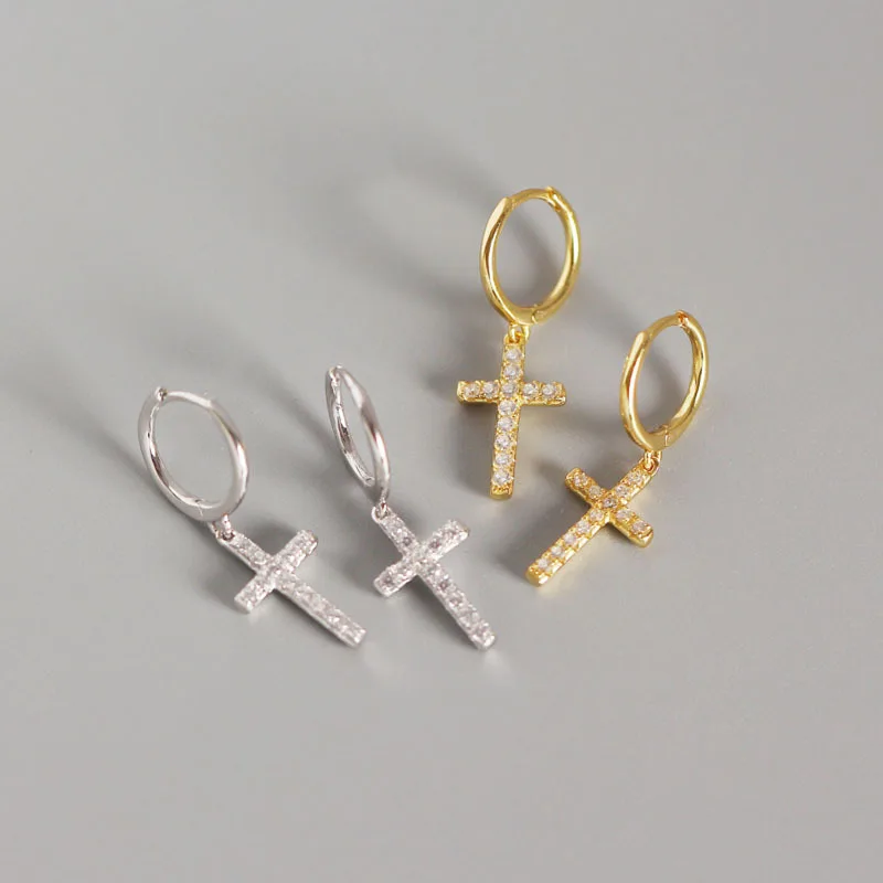 Серьги кольца WTLTC с фианитами женские деликатные Висячие Ювелирные украшения