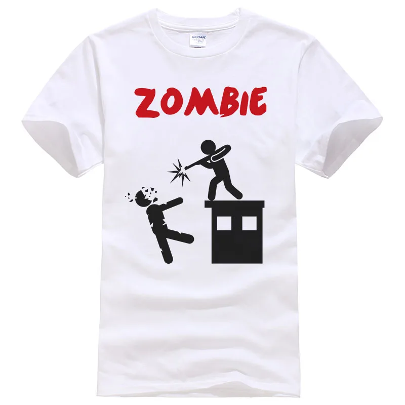 2017 летние мужские футболки Зомби Забавные топы в стиле Свэг с коротким рукавом