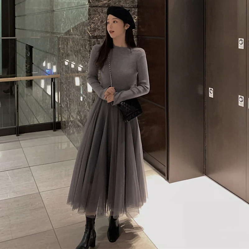 2019 весеннее женское элегантное платье с расклешенными рукавами и О-образным