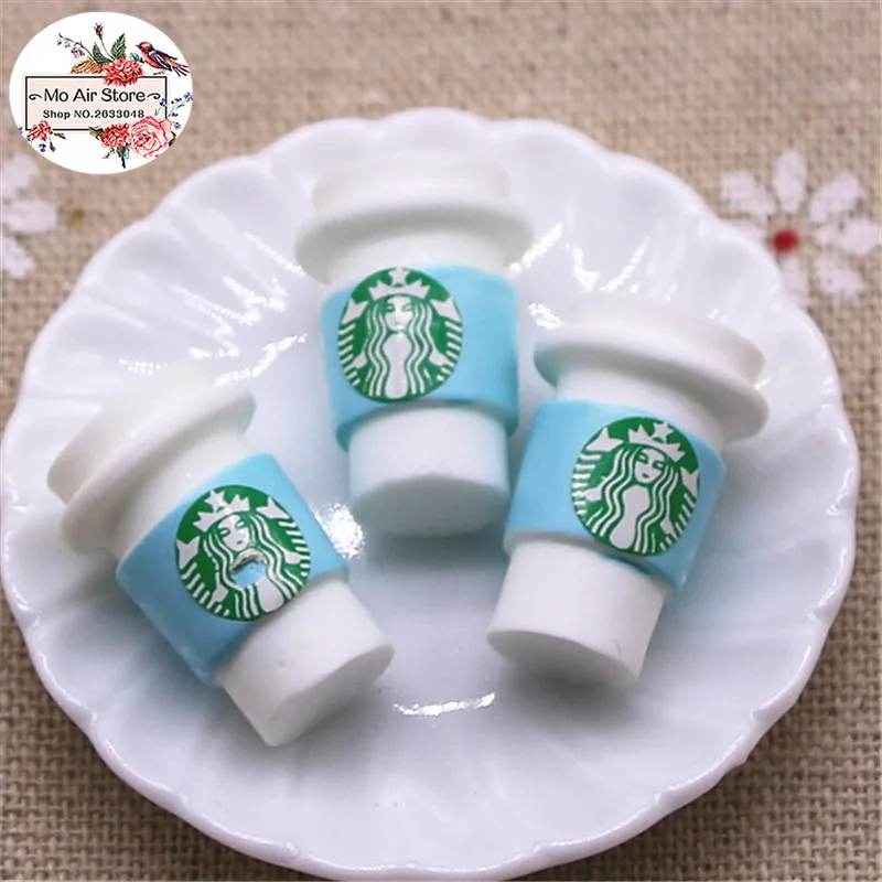 10 шт. 3D милый круглый кофе Frappuccino чашка Кабошон из смолы с плоской задней стороной имитация питания художественные поставки украшения Шарм Ремесло