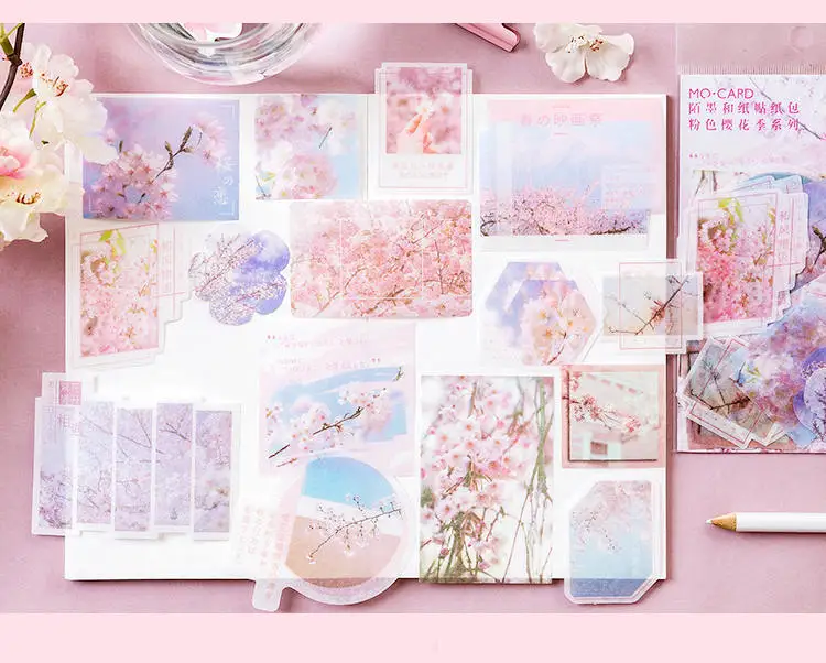 Kawaii Sakura милый набор наклеек бронзовая Цветочная наклейка s Art Kawaii DIY Украшение школьная пуля дневник в стиле Скрапбукинг