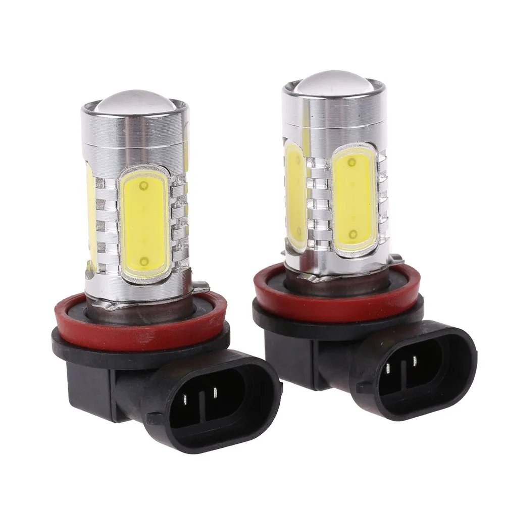 2 шт. Белый Красный Янтарный H8 лампа H11 LED COB автомобильная авто свет для вождения